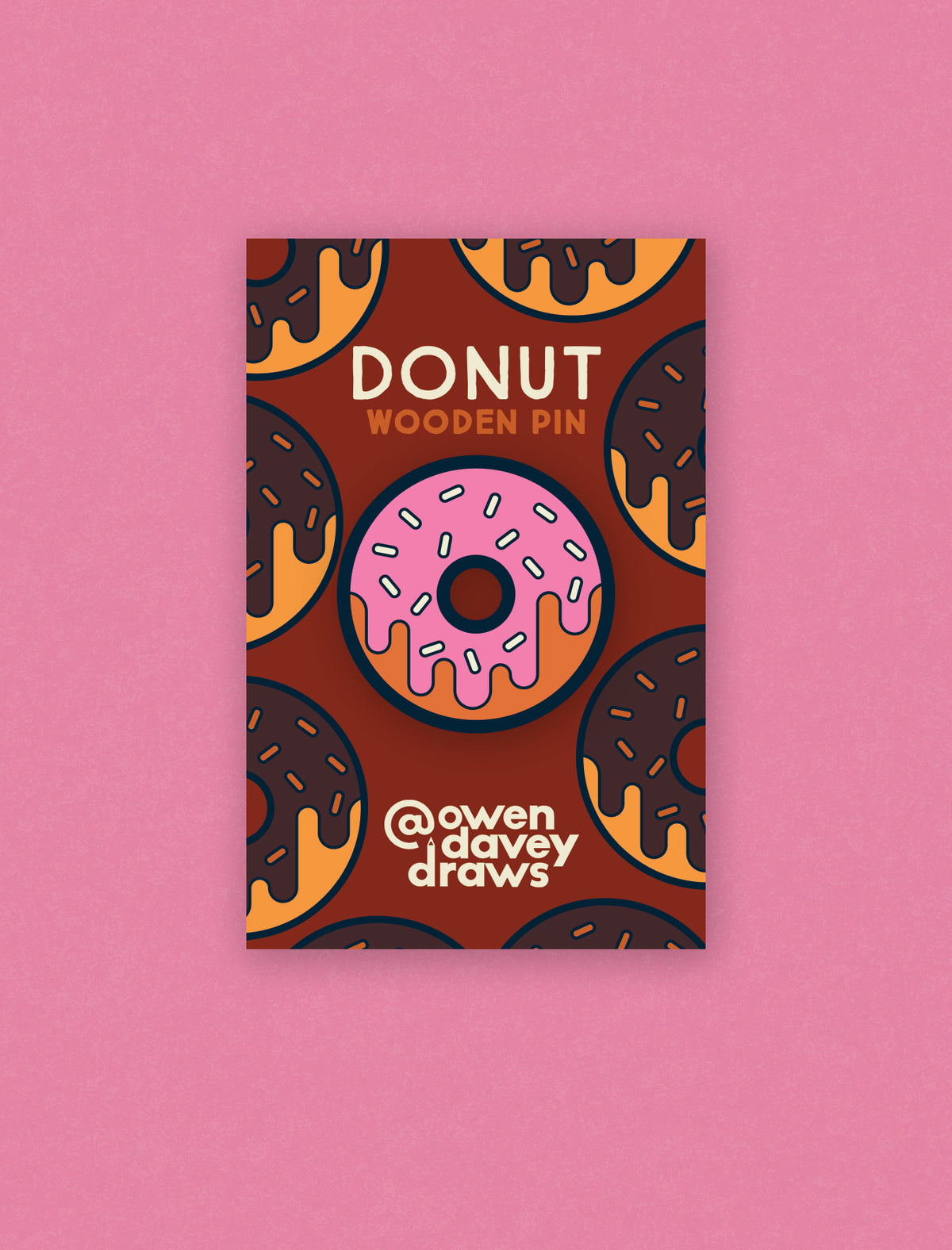 Donut Wooden Pin