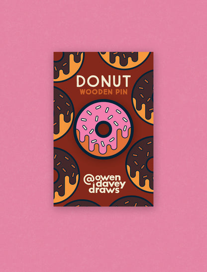 Donut Wooden Pin