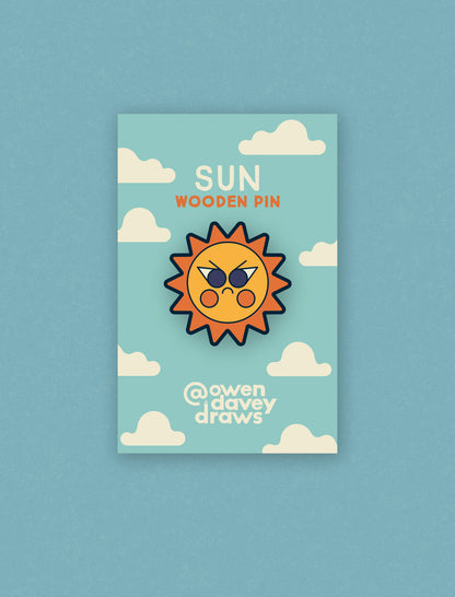 Sun Wooden Pin