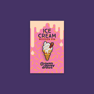 Ice Cream Wooden Pin